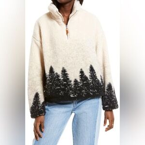 Thread & Supply Forest Pattern Quarter Zip Pullover